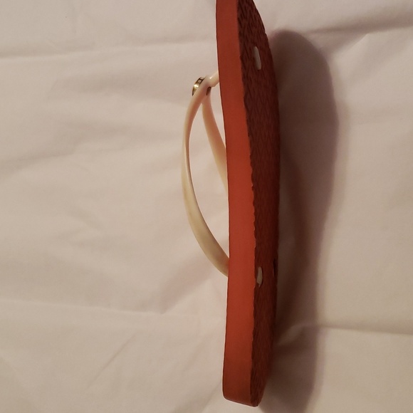 Tory Burch Flip Flops Bone Thong Coral Floral Print SZ 7 - Picture 4 of 8